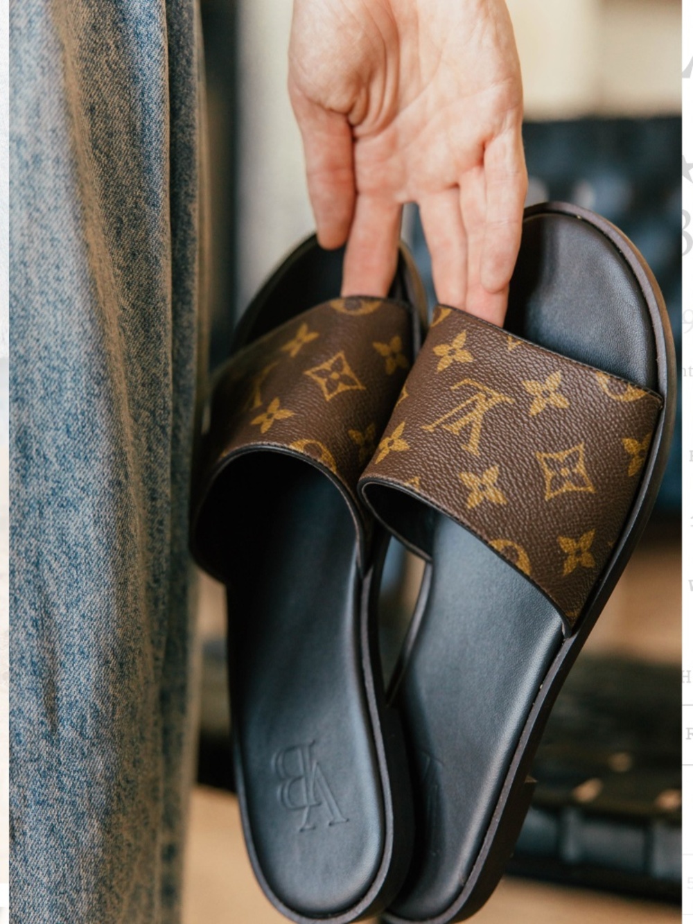 Vintage Boho LV Upcycled Sandal Flats